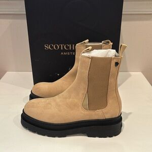 Scotch & Soda Women's Tan Chelsea Boots